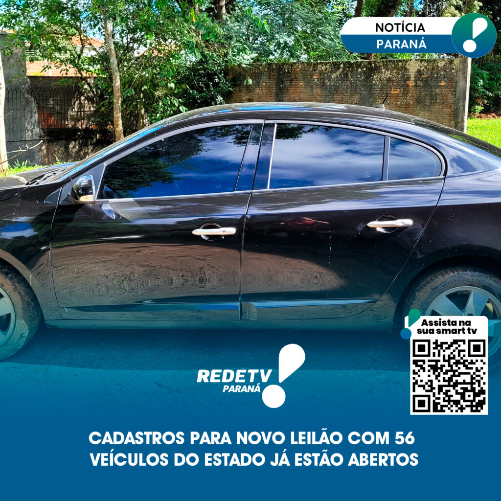 Cadastros para novo leilão com 56 veículos do estado já estão abertos.