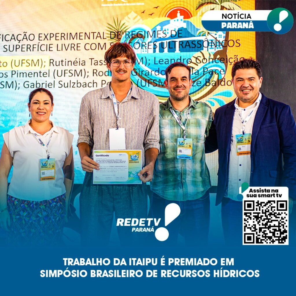 TRABALHO DA ITAIPU É PREMIADO EM SIMPÓSIO BRASILEIRO DE RECURSOS HÍDRICOS